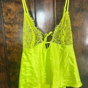 Victoria's Secret neon green Satin Top